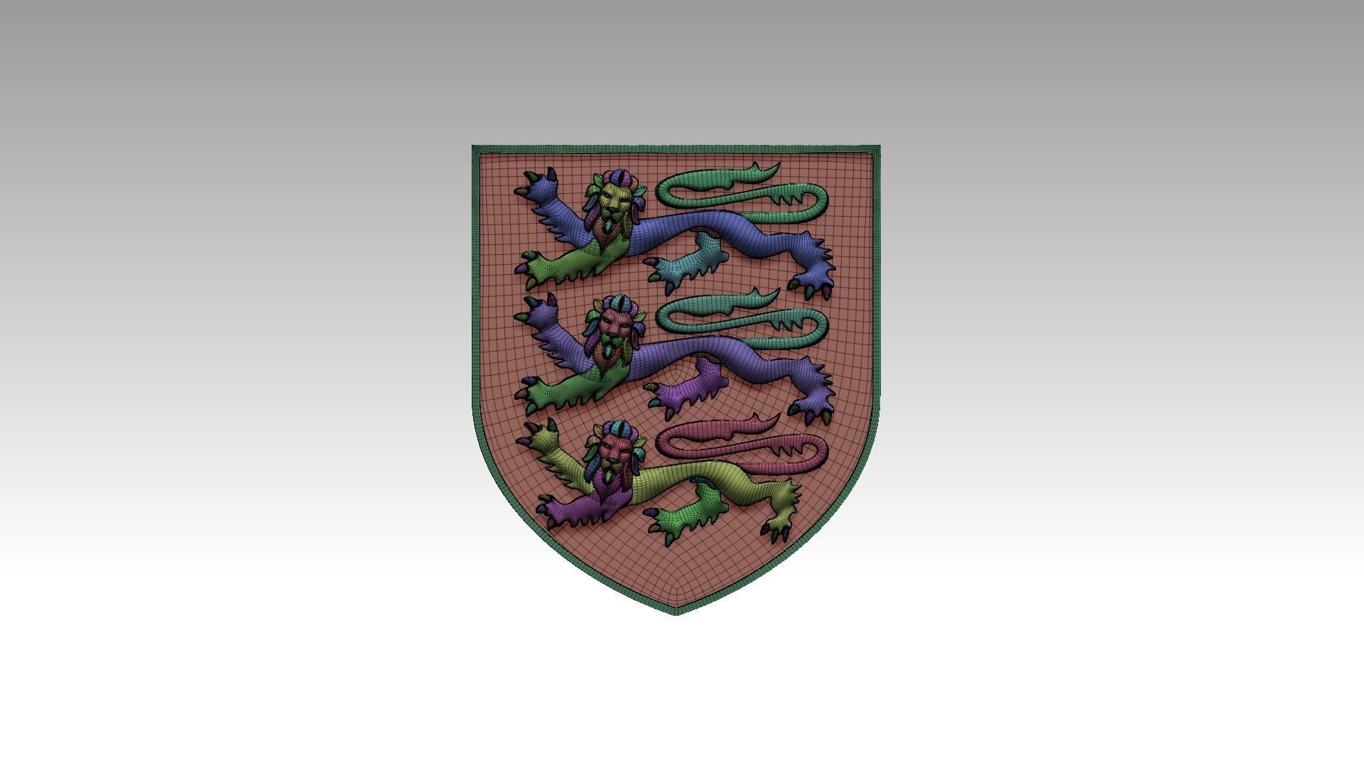 Coat of Arms of England 3D print model_3