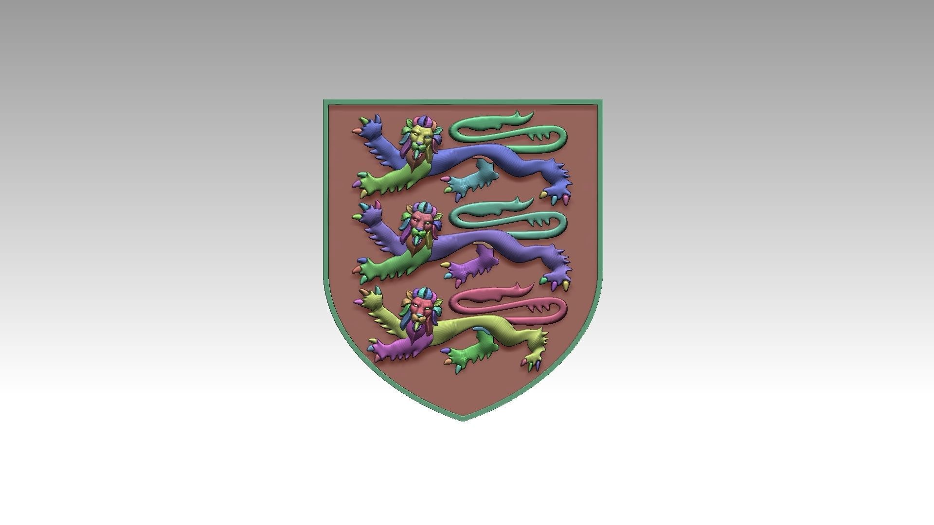 Coat of Arms of England 3D print model_11