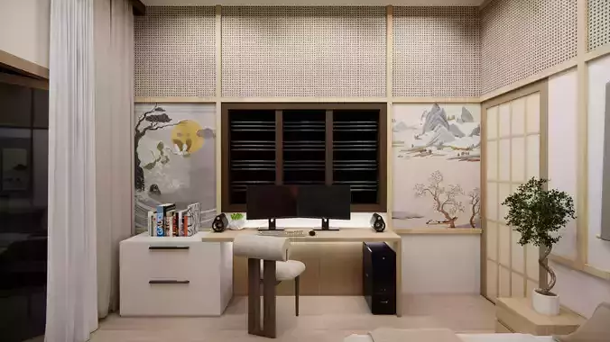 JAPANESE THEME BEDROOM INTERIOR DESIGN