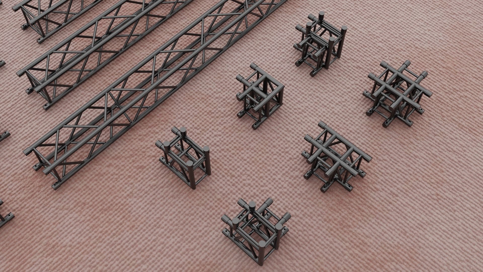 Stage Constructions Elements Truss Low-poly 3D model_3