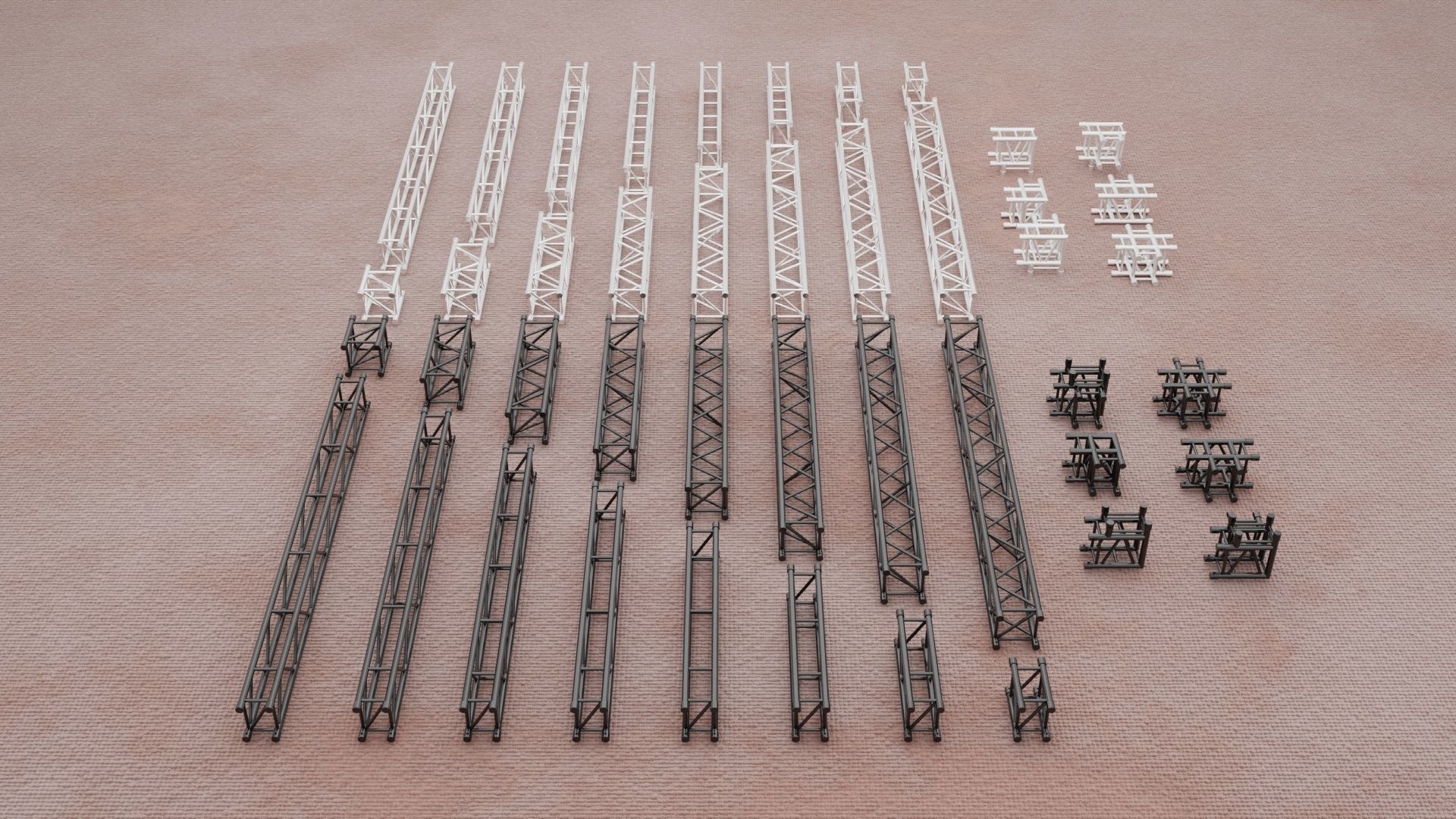 Stage Constructions Elements Truss Low-poly 3D model_2