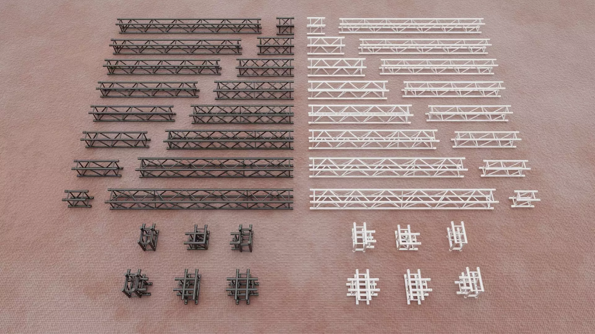 Stage Constructions Elements Truss Low-poly 3D model_0