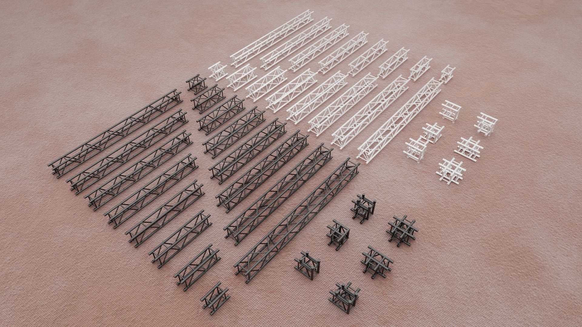 Stage Constructions Elements Truss Low-poly 3D model_1