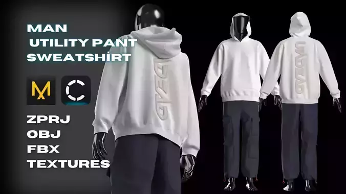 Utility Pant  Sweatshirt Modeling in Clo3D - Marvelous Designer