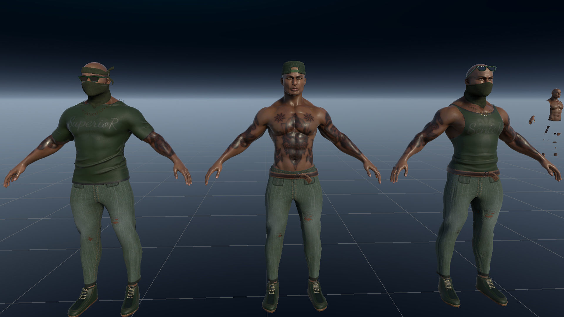 Ganster Modular Low-poly 3D model_28