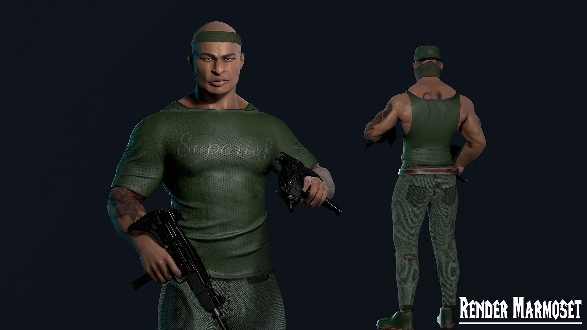 Ganster Modular Low-poly 3D model_7