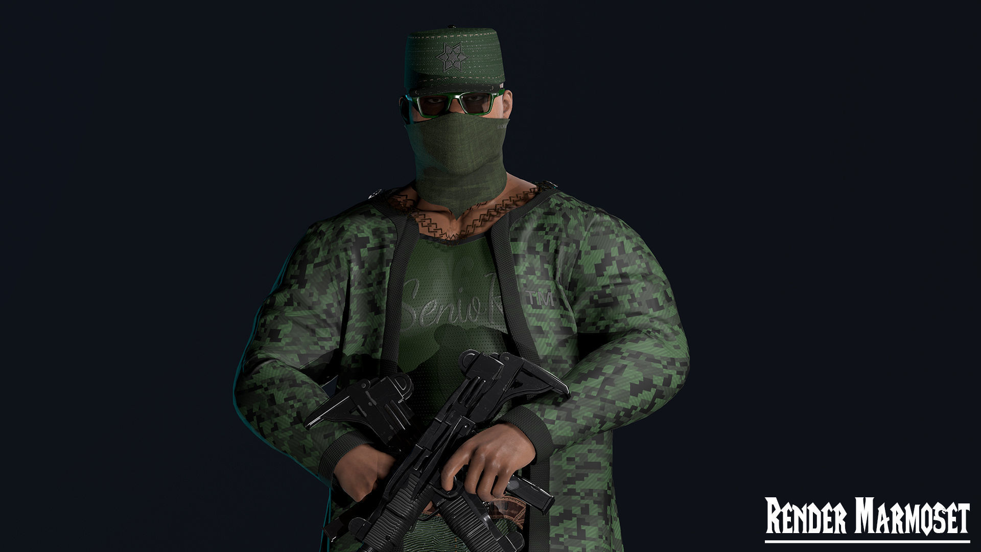 Ganster Modular Low-poly 3D model_10