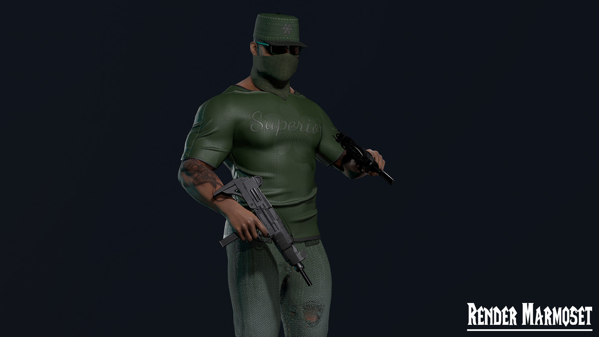 Ganster Modular Low-poly 3D model_4