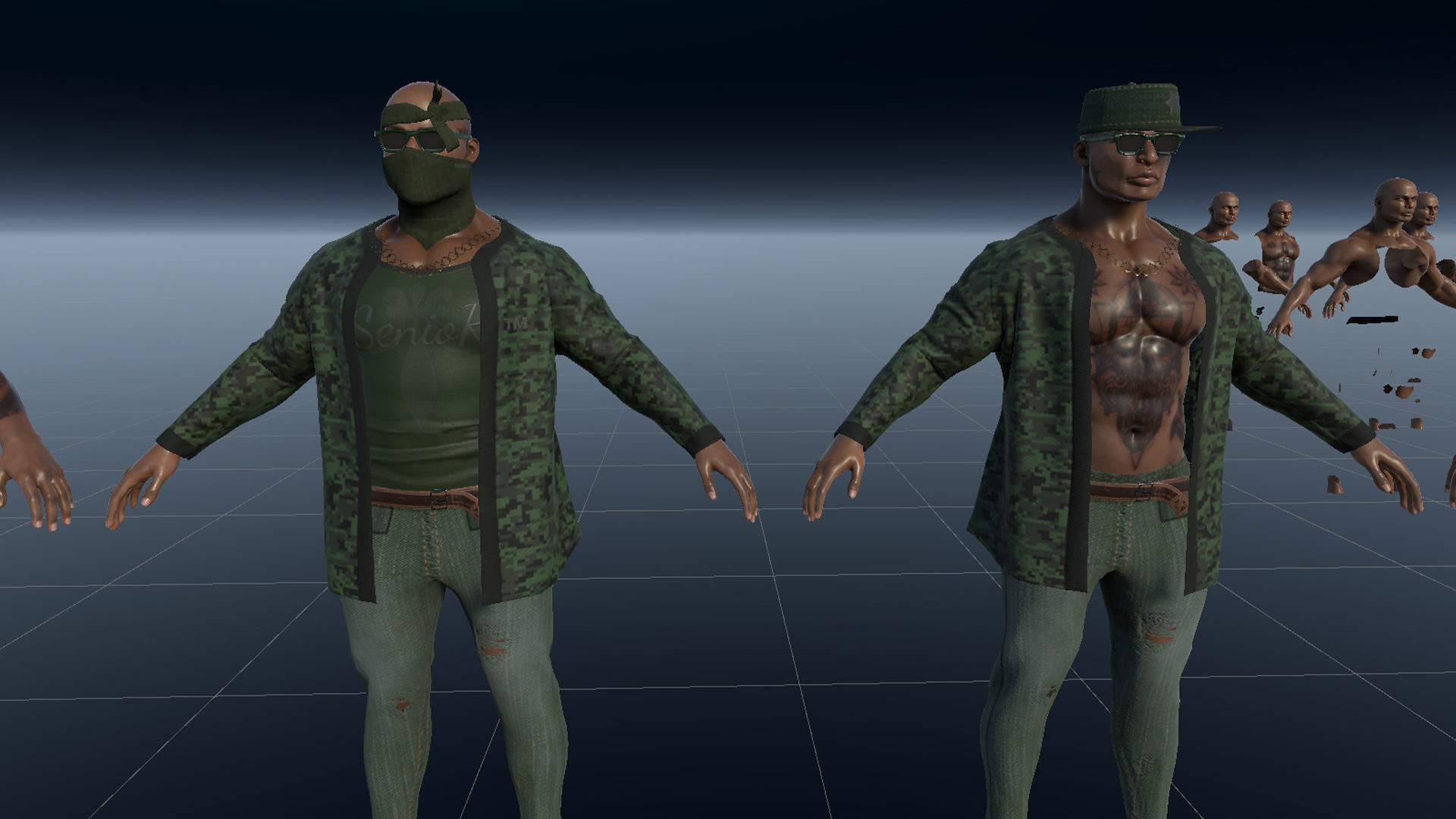 Ganster Modular Low-poly 3D model_25