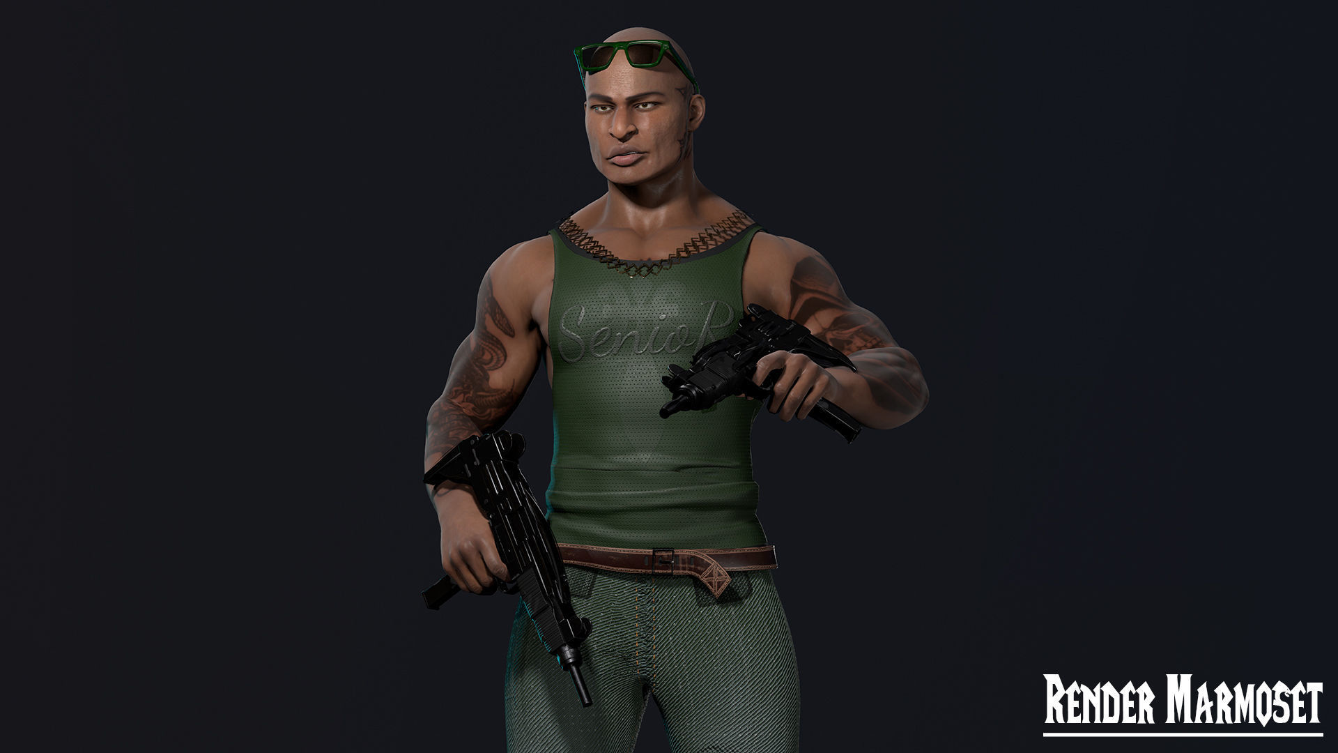 Ganster Modular Low-poly 3D model_9