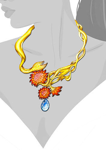 Necklace with the theme of eternal love shine 3D model