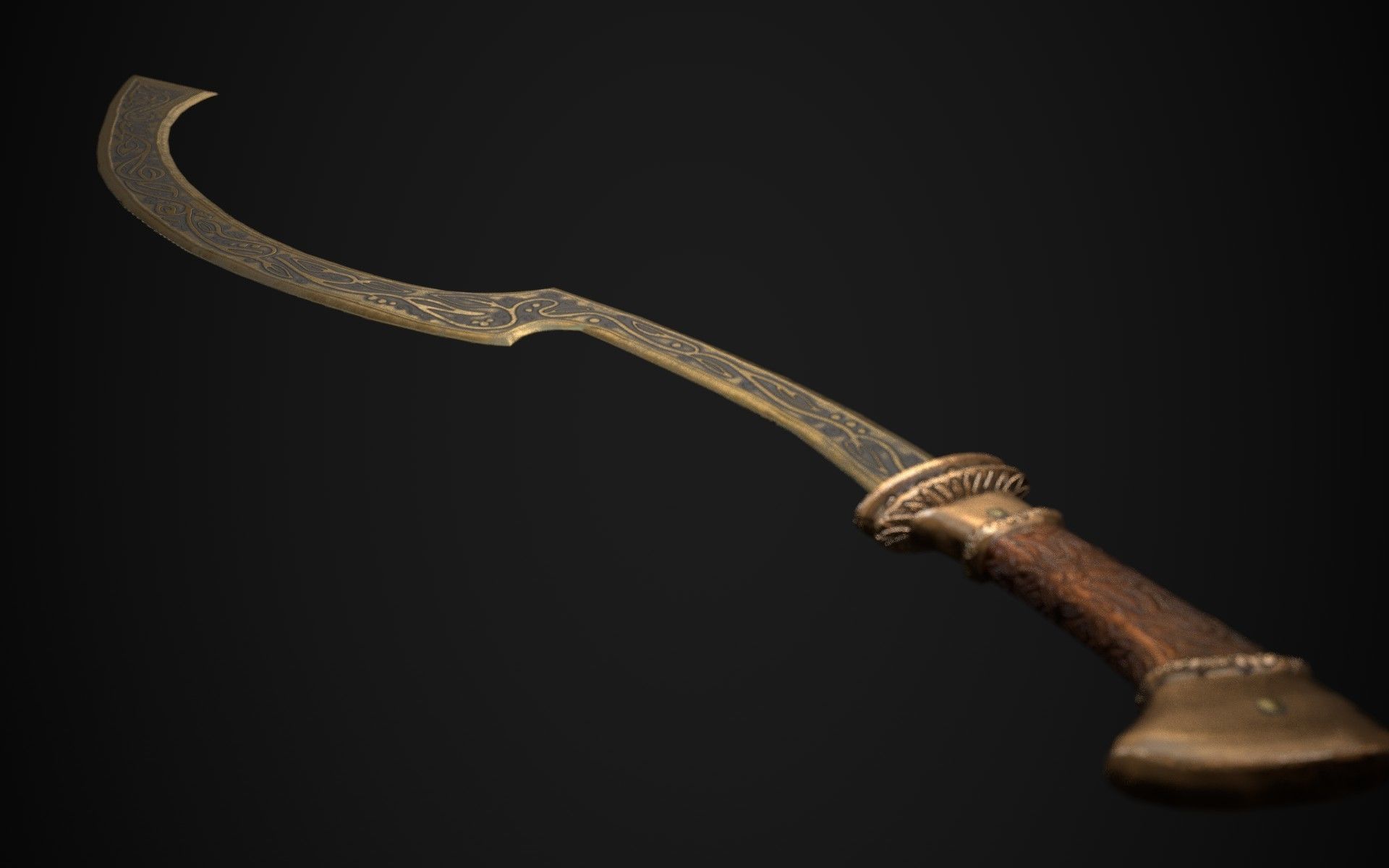 Egyptian Khopesh Low-poly 3D model_4