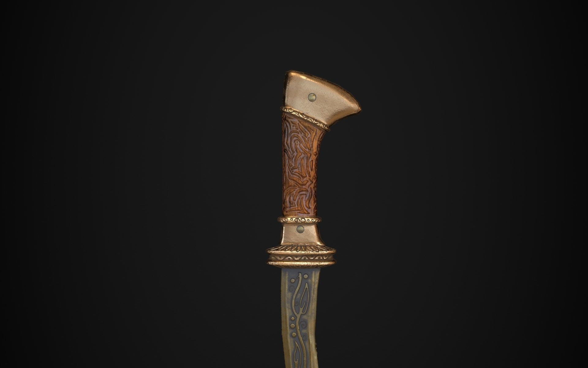 Egyptian Khopesh Low-poly 3D model_5