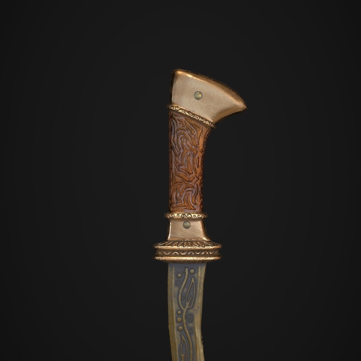 Egyptian Khopesh Low-poly 3D model_7