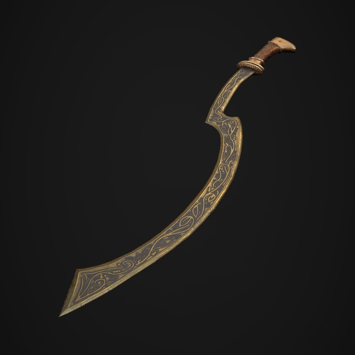 Egyptian Khopesh Low-poly 3D model_8