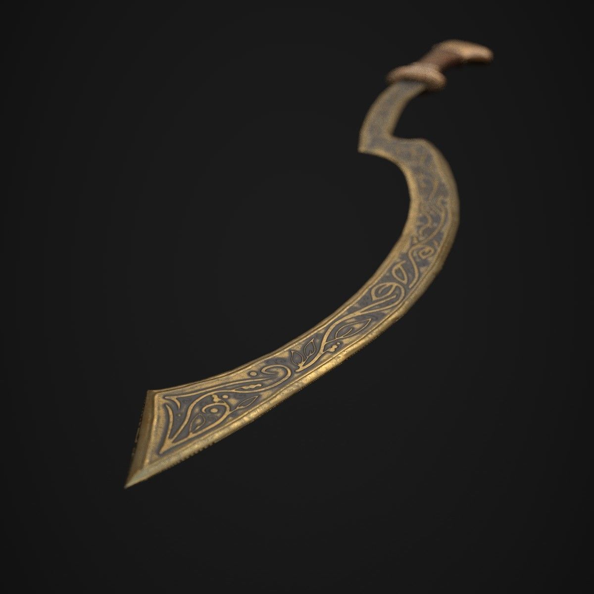 Egyptian Khopesh Low-poly 3D model_9