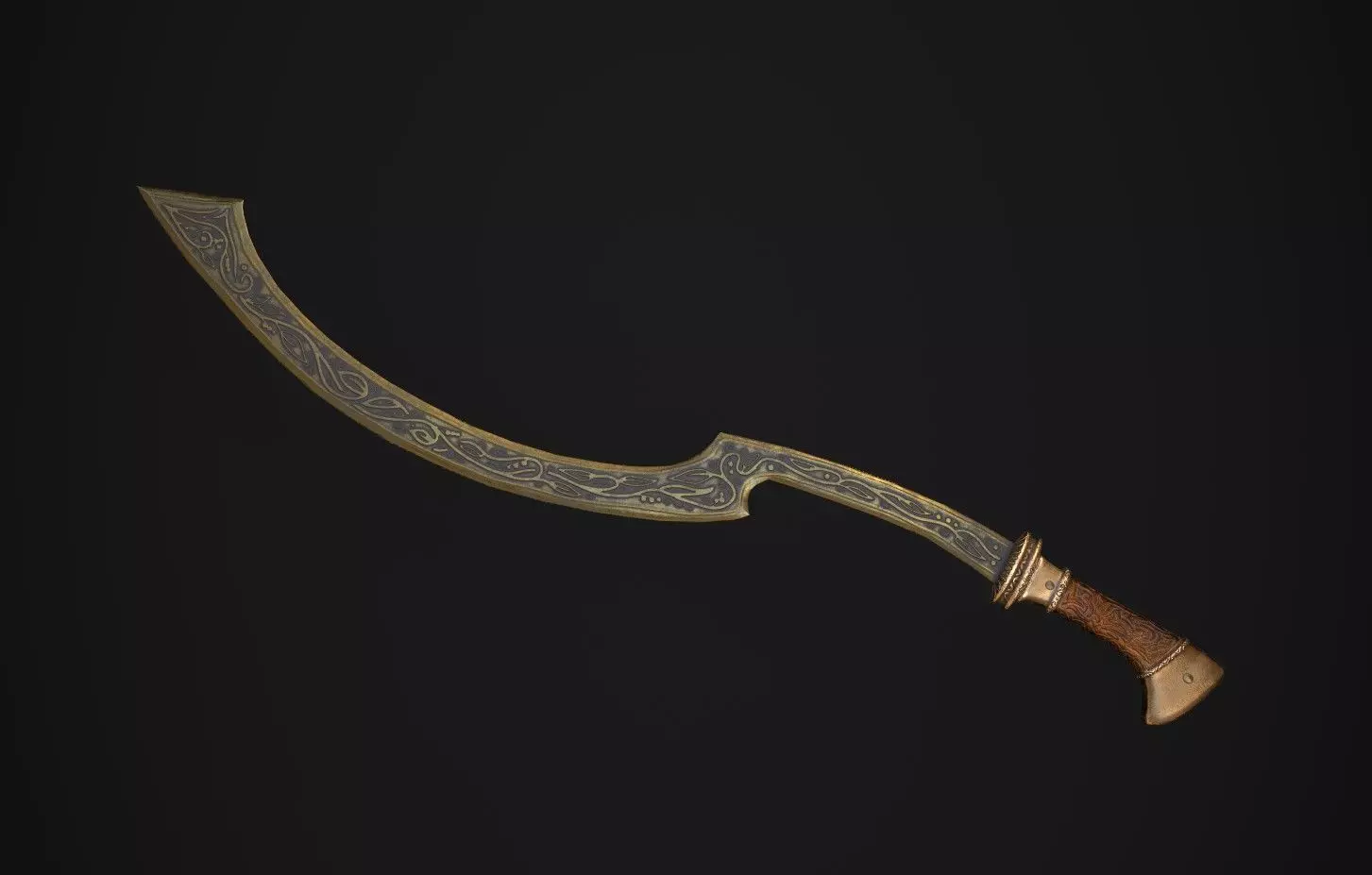 Egyptian Khopesh Low-poly 3D model_0