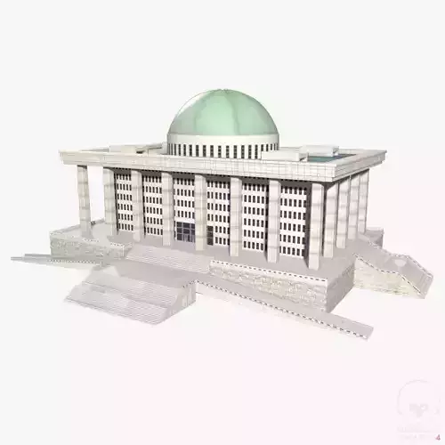 Korea National assembly Low-poly 3D model