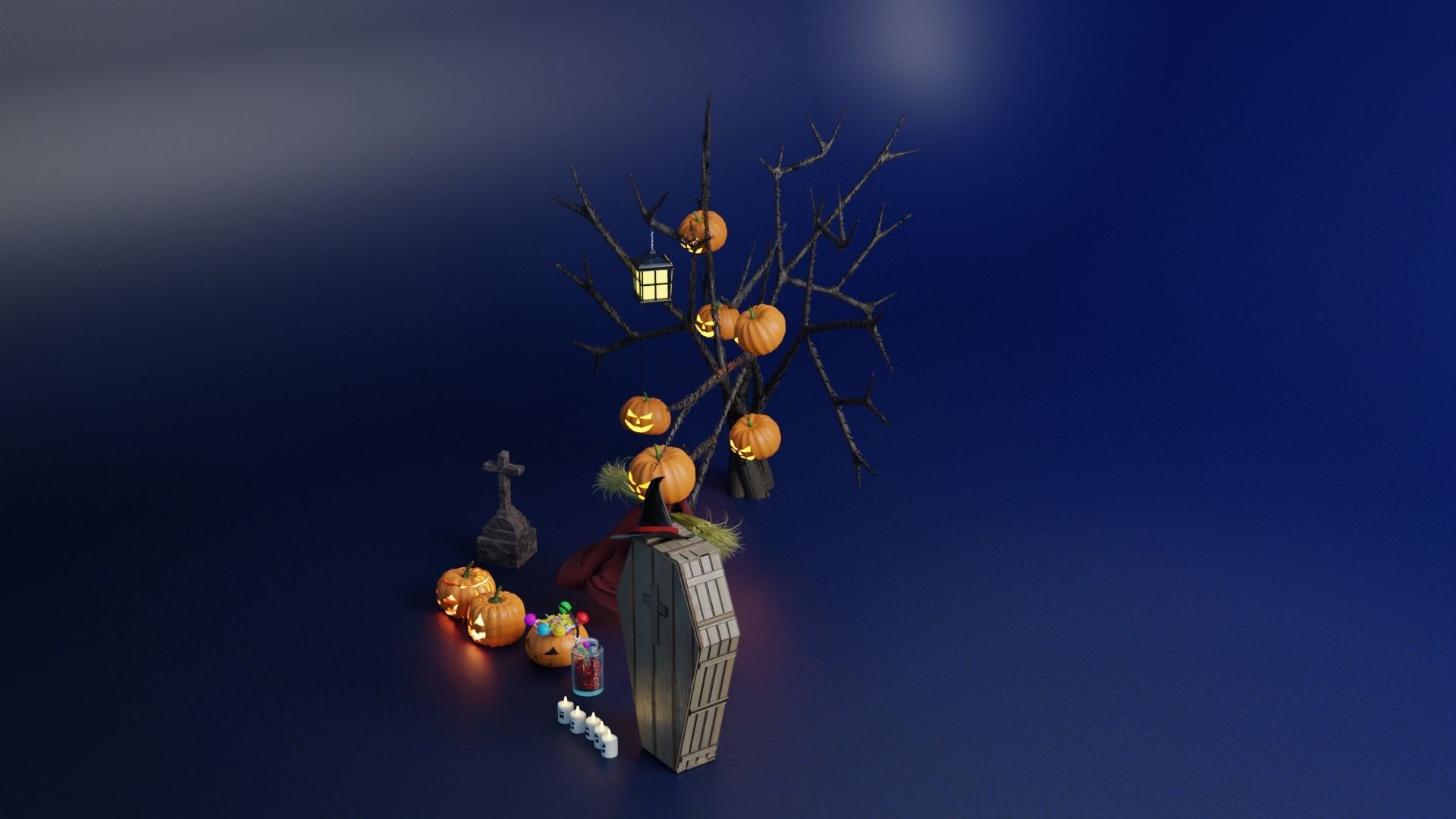 Halloween Pumpkin Pack Collection 3D model_2