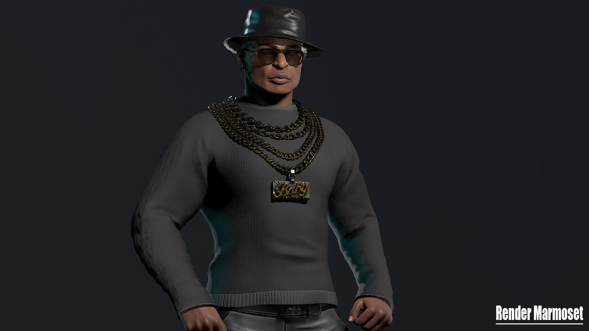 Mafia Boss Modular Low-poly 3D model_10