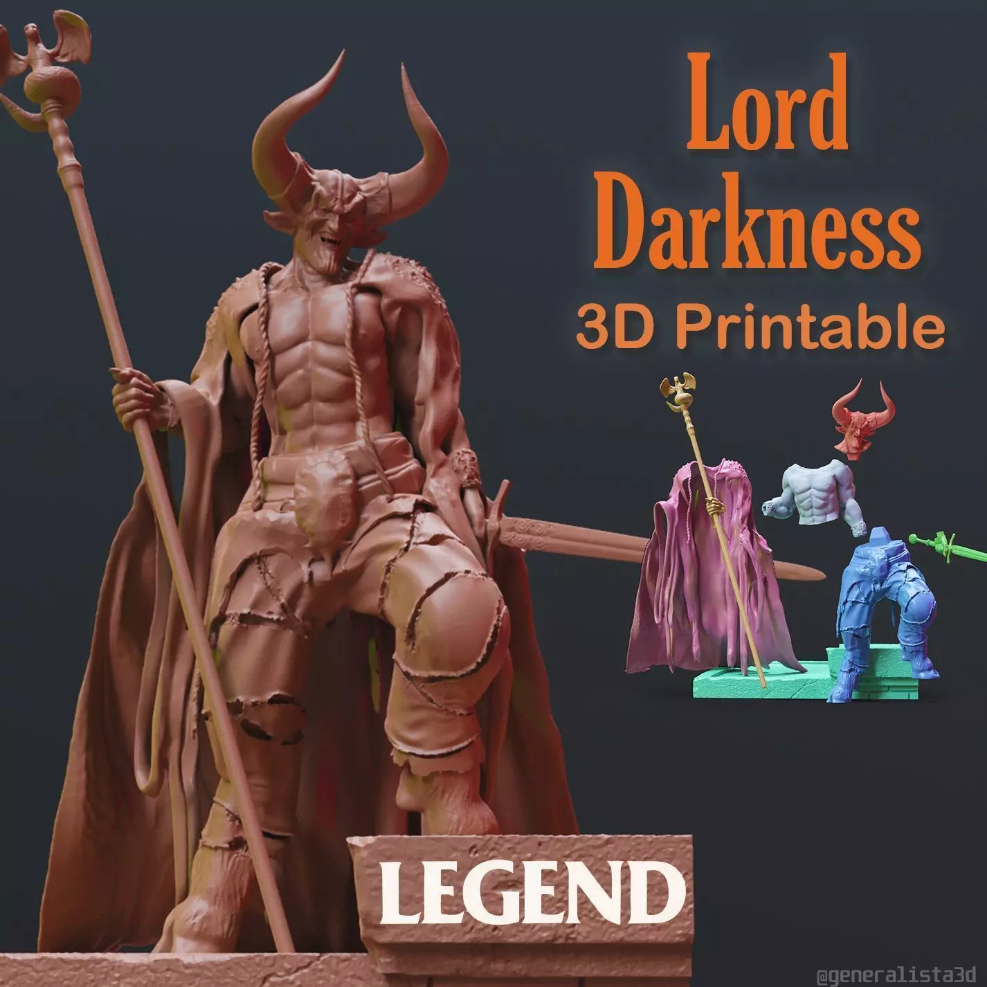 Lord of Darkness printable figure 3D print model