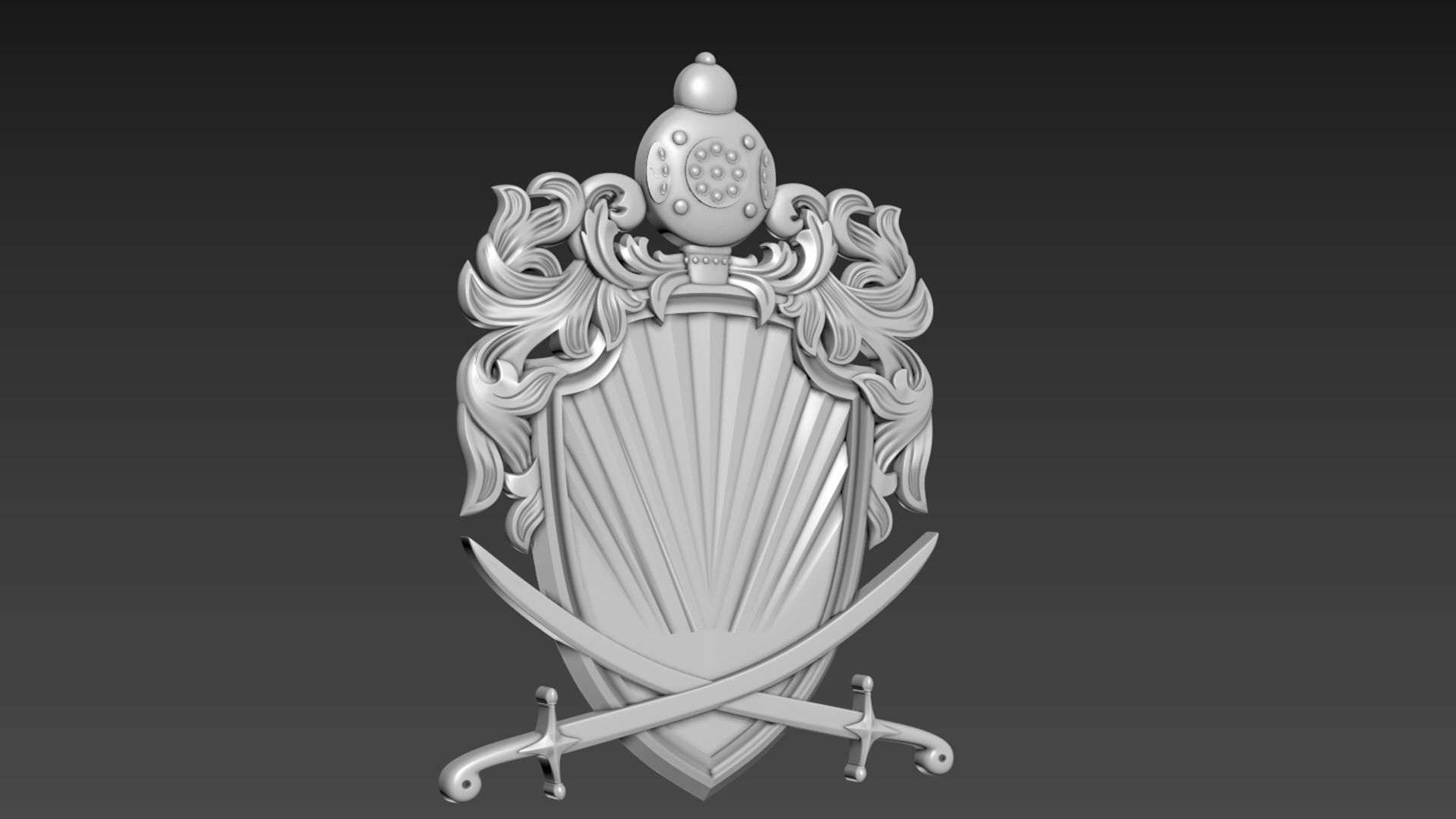 Coat of Arms Bas-relief 3D model_1