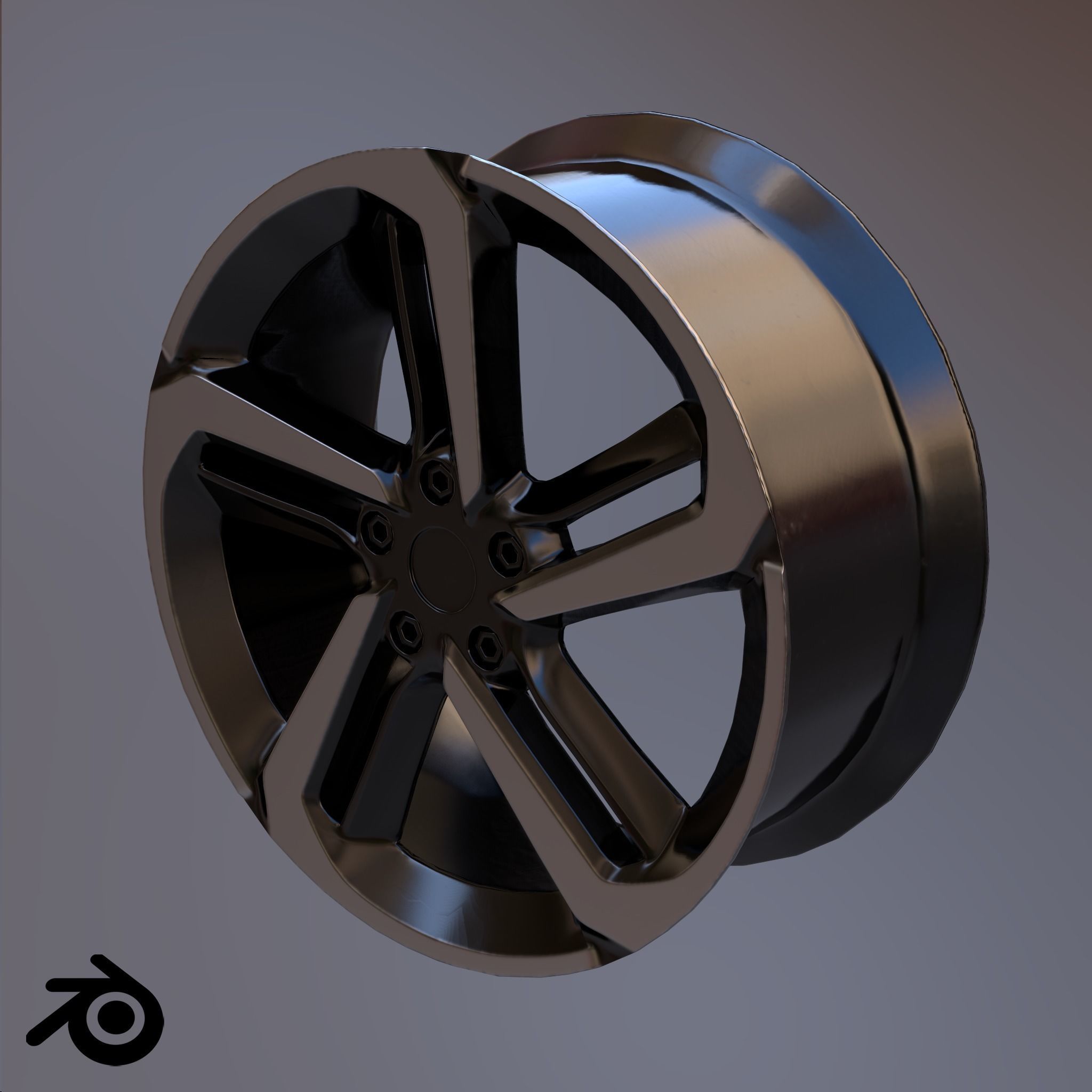 Sport Car Rim 4 Game-Ready 3D Model Low-poly 3D model_3