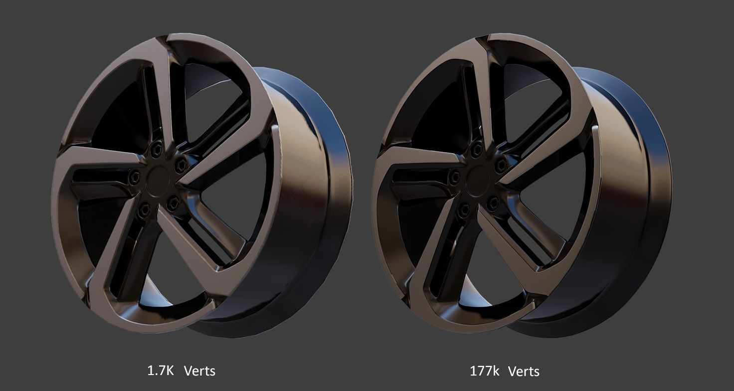 Sport Car Rim 4 Game-Ready 3D Model Low-poly 3D model_11