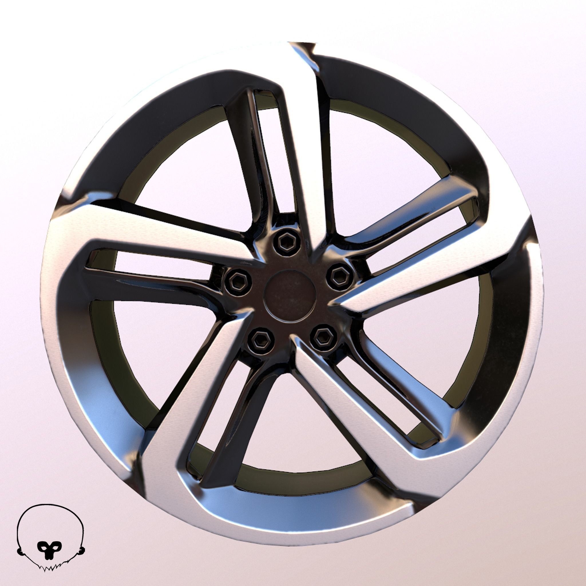 Sport Car Rim 4 Game-Ready 3D Model Low-poly 3D model_14