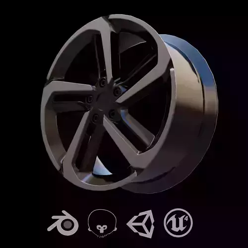 Sport Car Rim 4 Game-Ready 3D Model