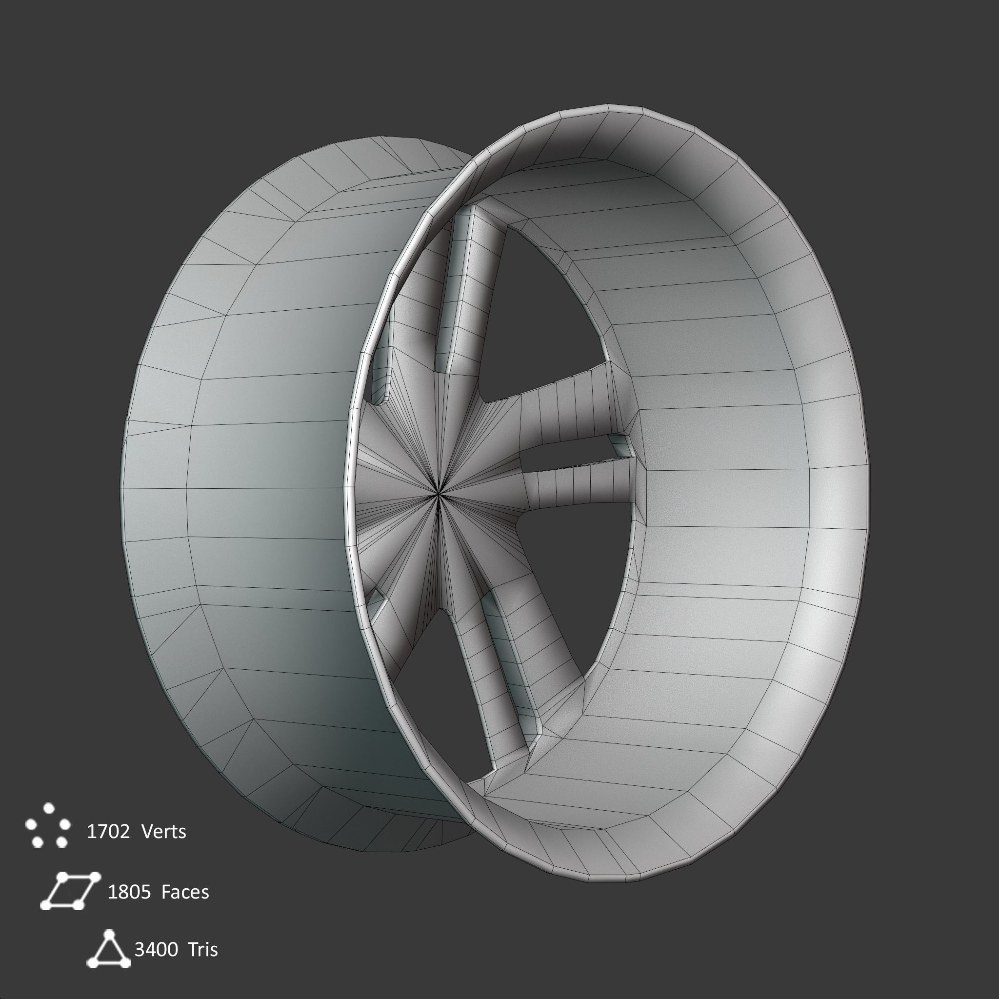 Sport Car Rim 4 Game-Ready 3D Model Low-poly 3D model_10