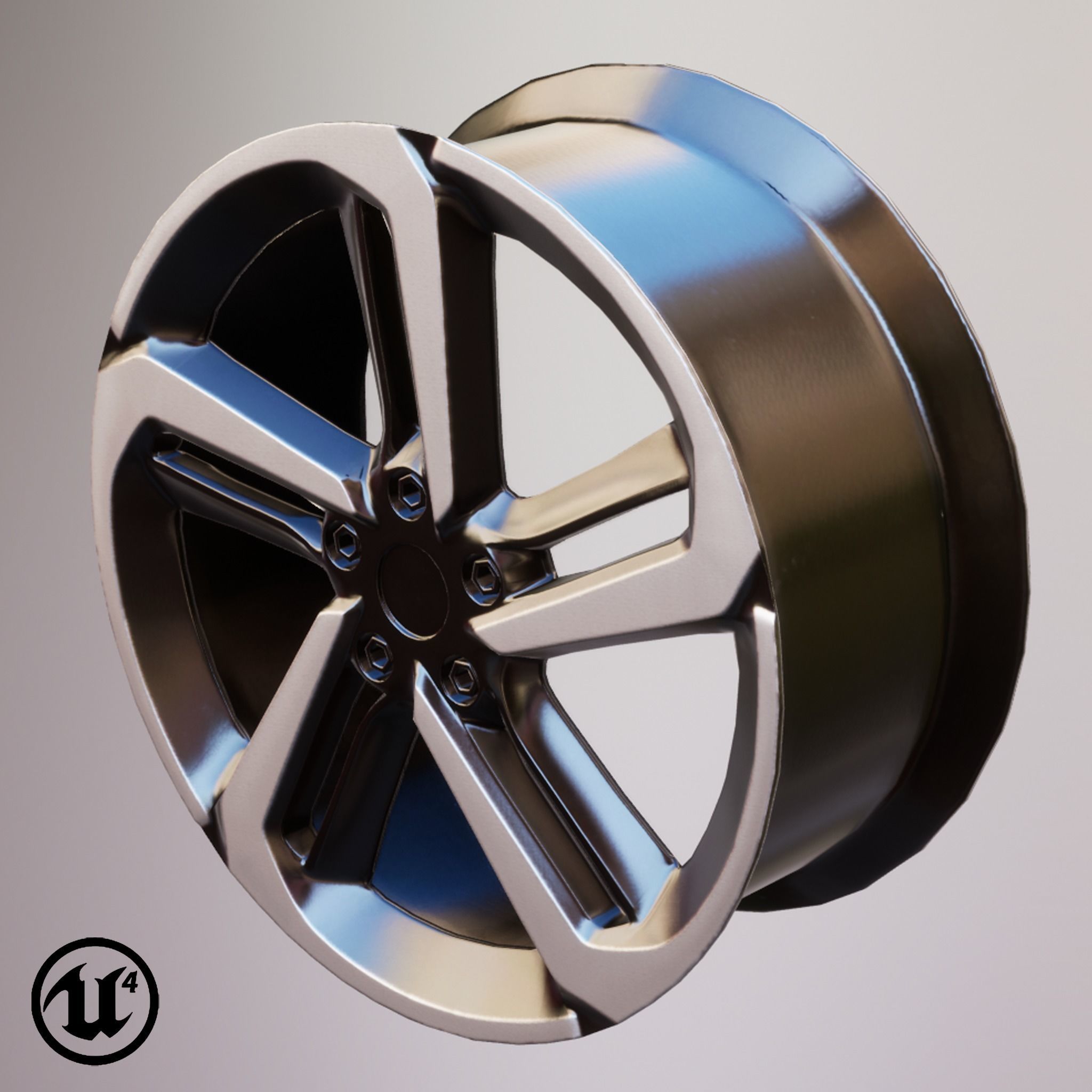 Sport Car Rim 4 Game-Ready 3D Model Low-poly 3D model_16