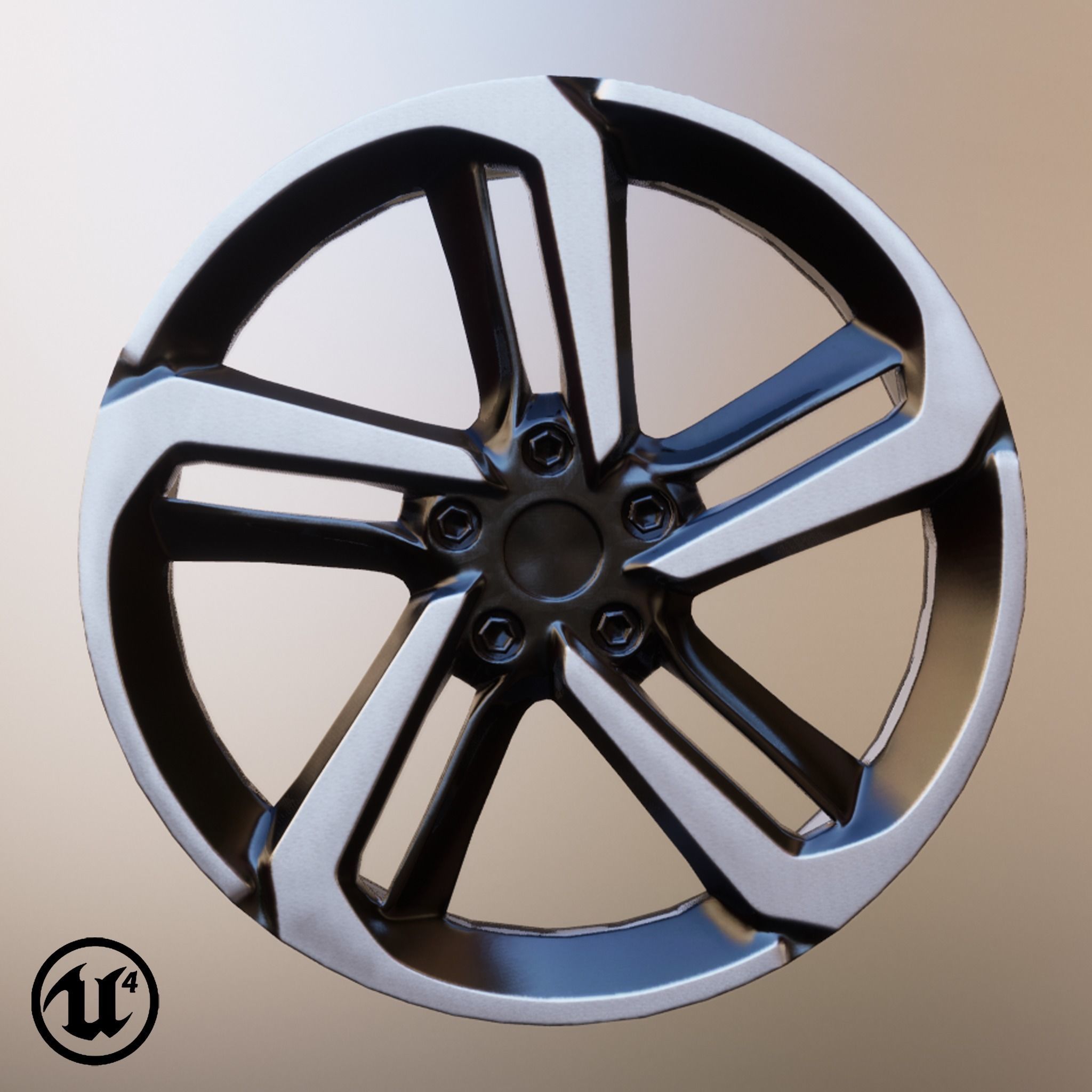 Sport Car Rim 4 Game-Ready 3D Model Low-poly 3D model_18