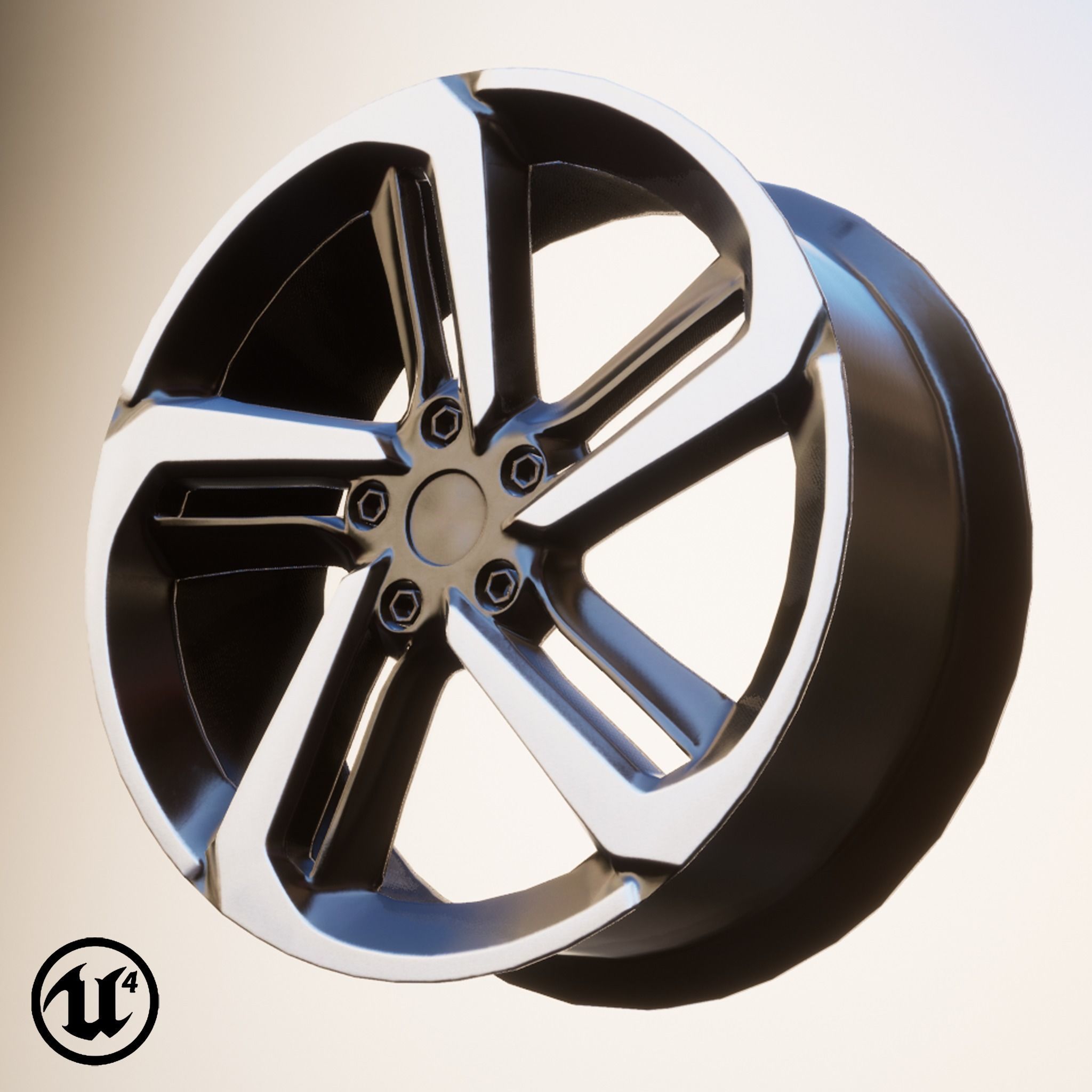 Sport Car Rim 4 Game-Ready 3D Model Low-poly 3D model_17