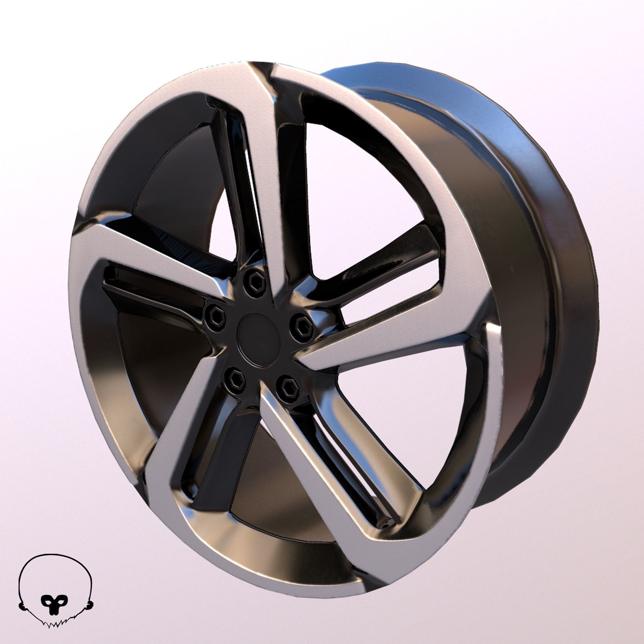 Sport Car Rim 4 Game-Ready 3D Model Low-poly 3D model_12