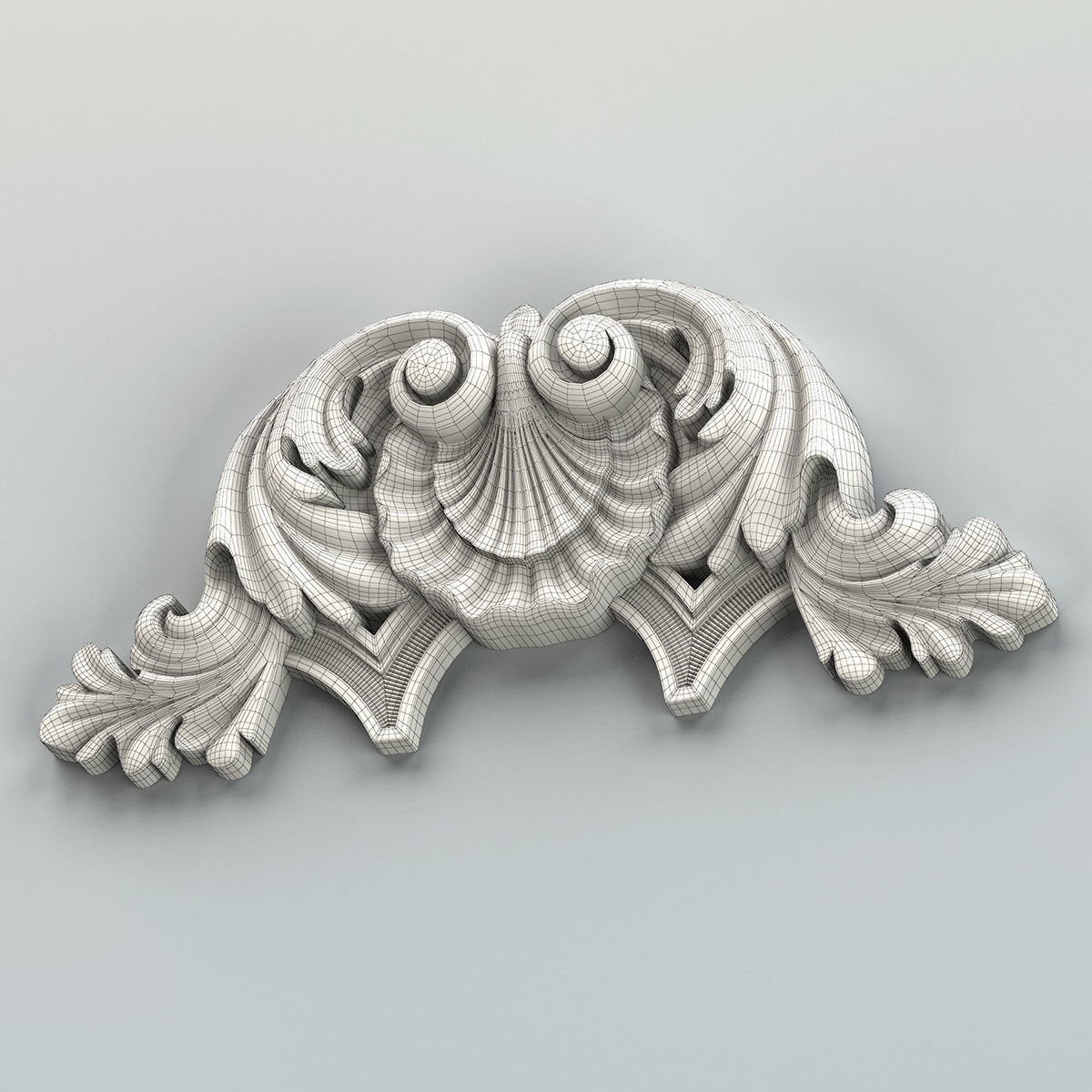 Carved decor central 044 3D model_7