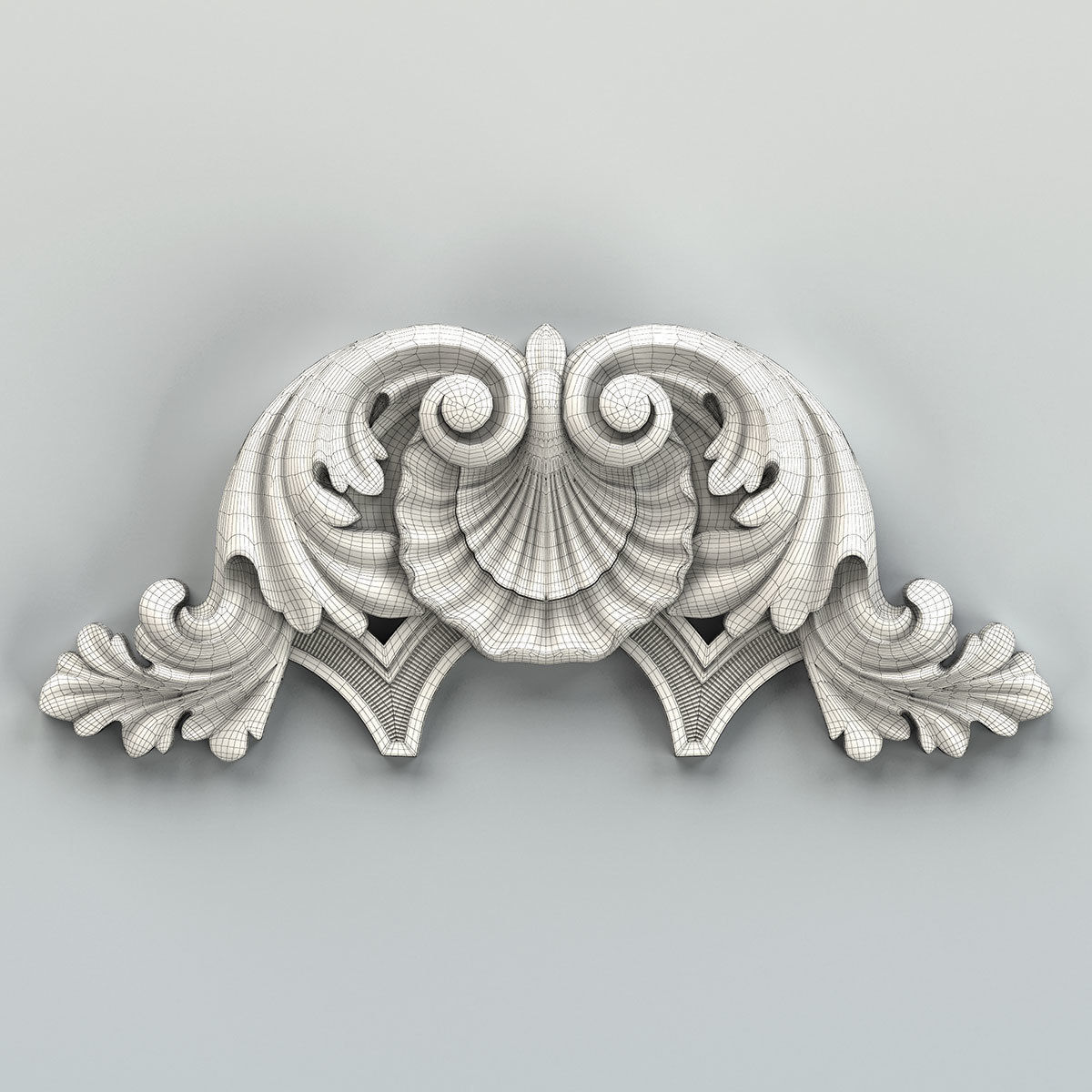 Carved decor central 044 3D model_5