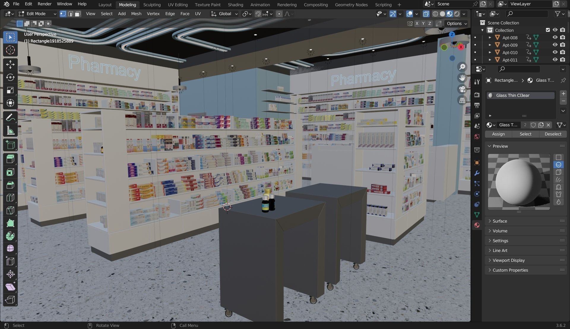 Pharmacy Low-poly 3D model Low-poly 3D model_7