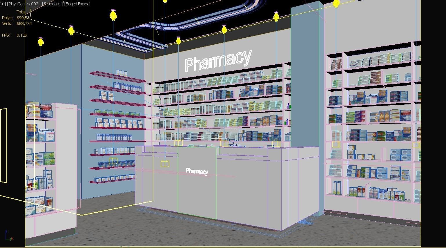 Pharmacy Low-poly 3D model Low-poly 3D model_9