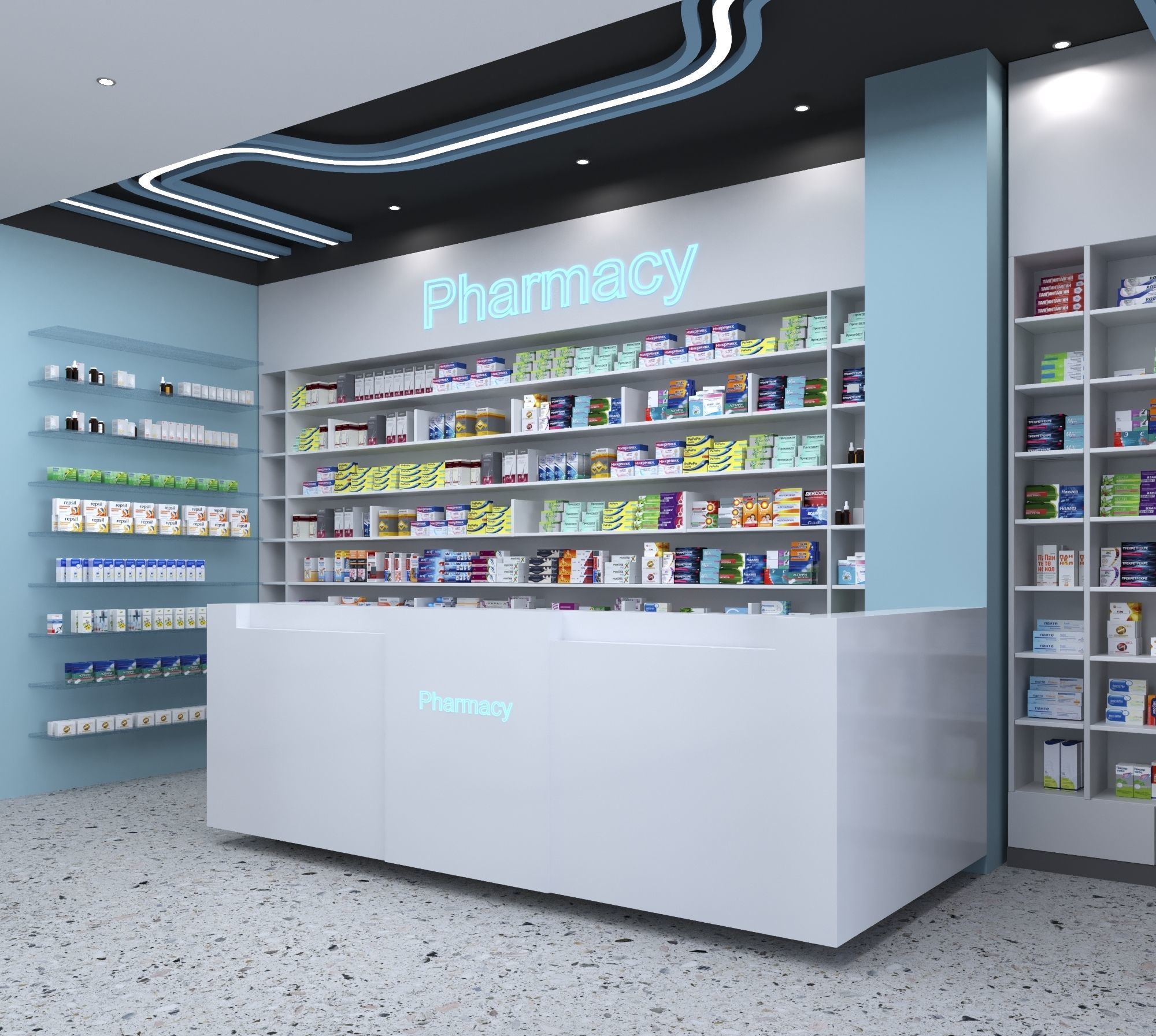 Pharmacy Low-poly 3D model Low-poly 3D model_11