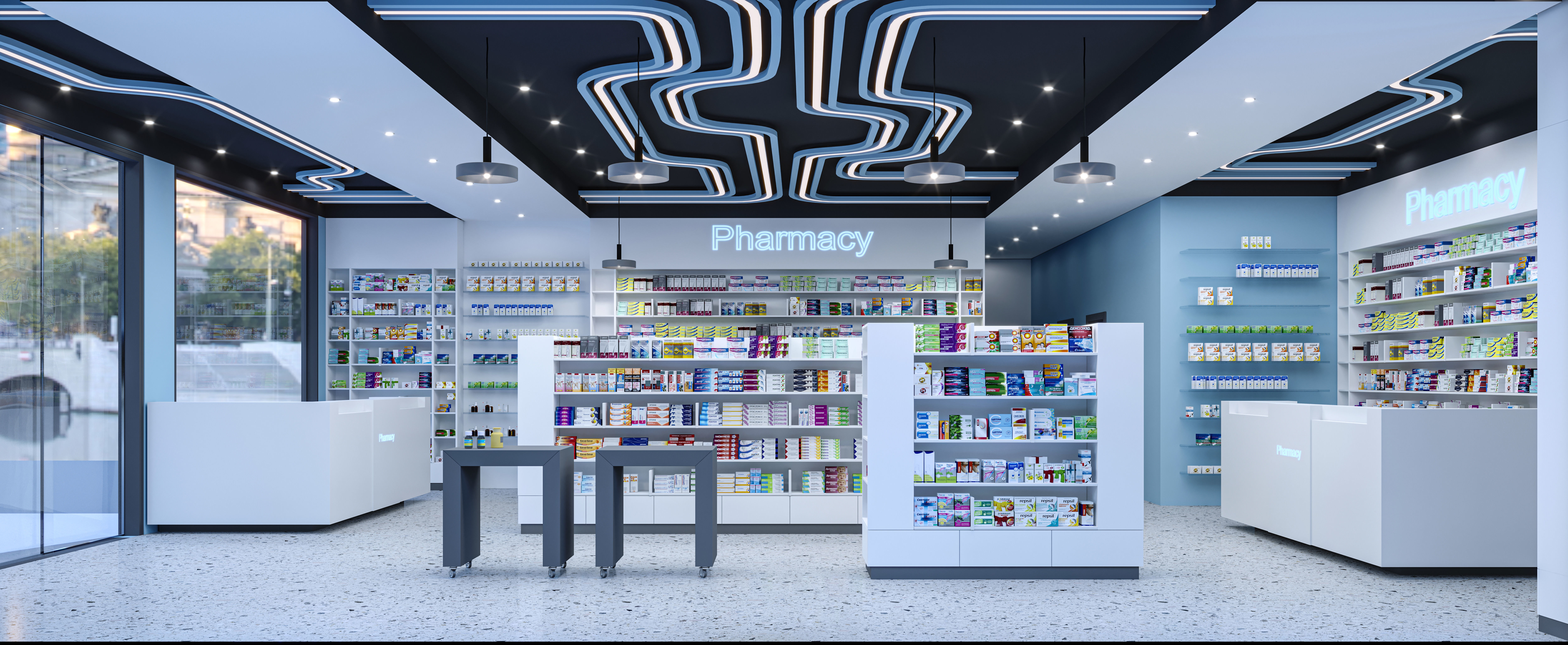 Pharmacy Low-poly 3D model Low-poly 3D model_1