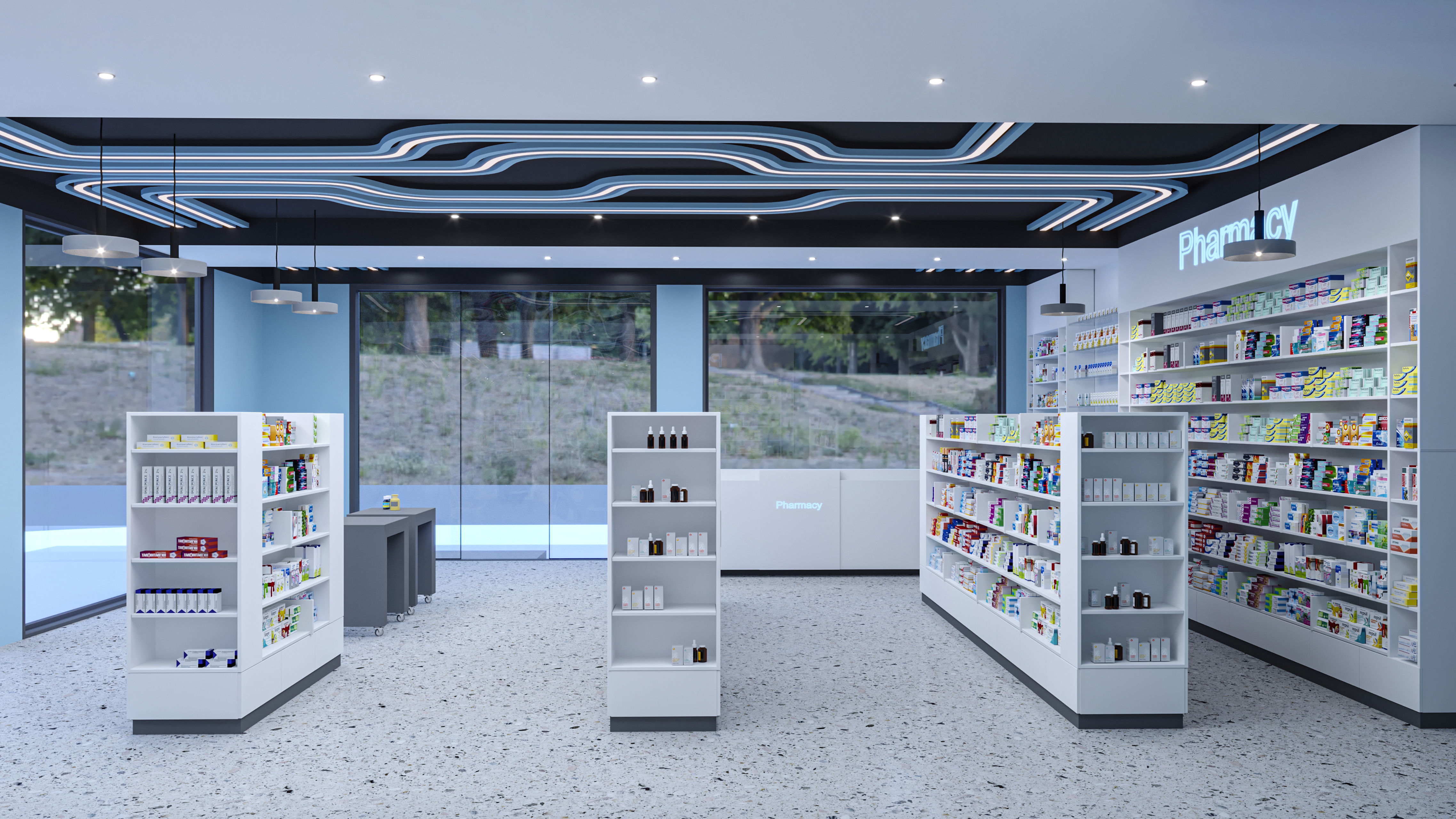 Pharmacy Low-poly 3D model Low-poly 3D model_3