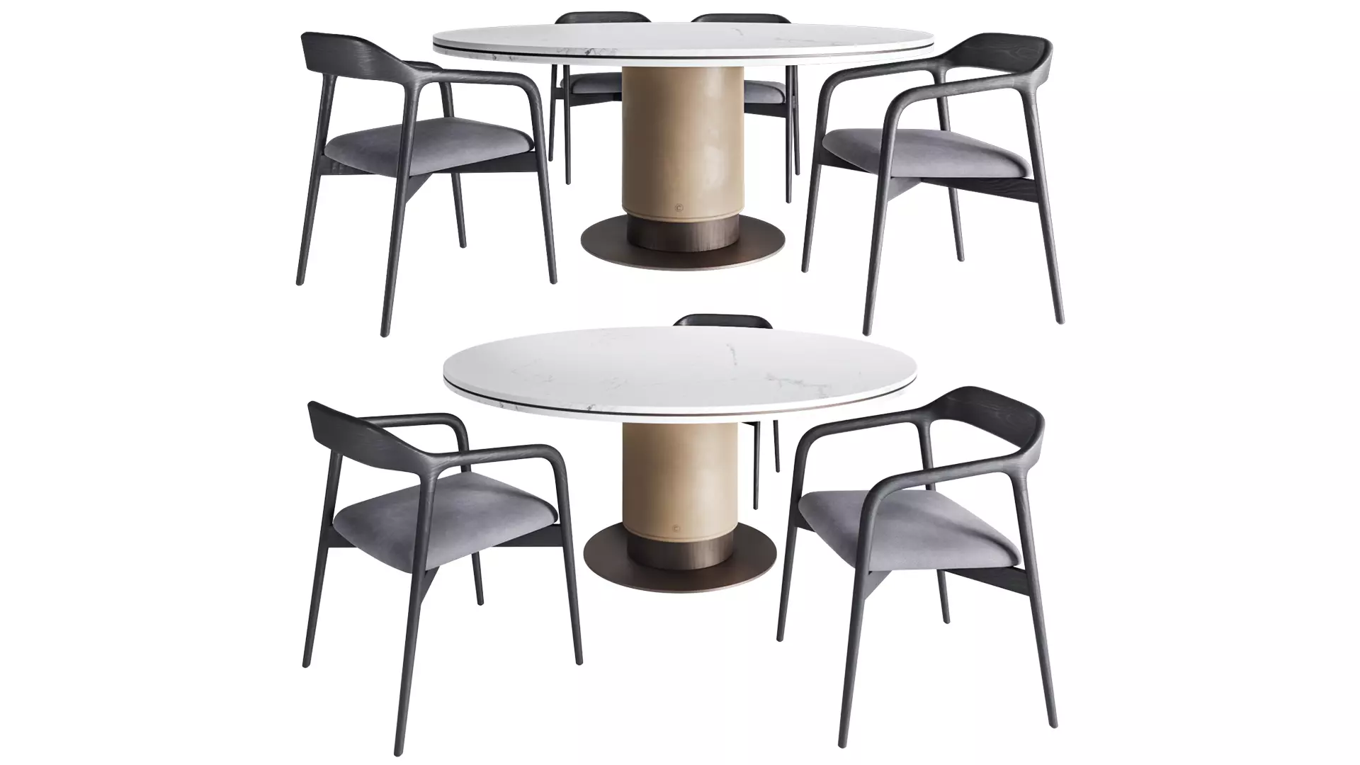 Starlight Table and Velasca chair 3D model