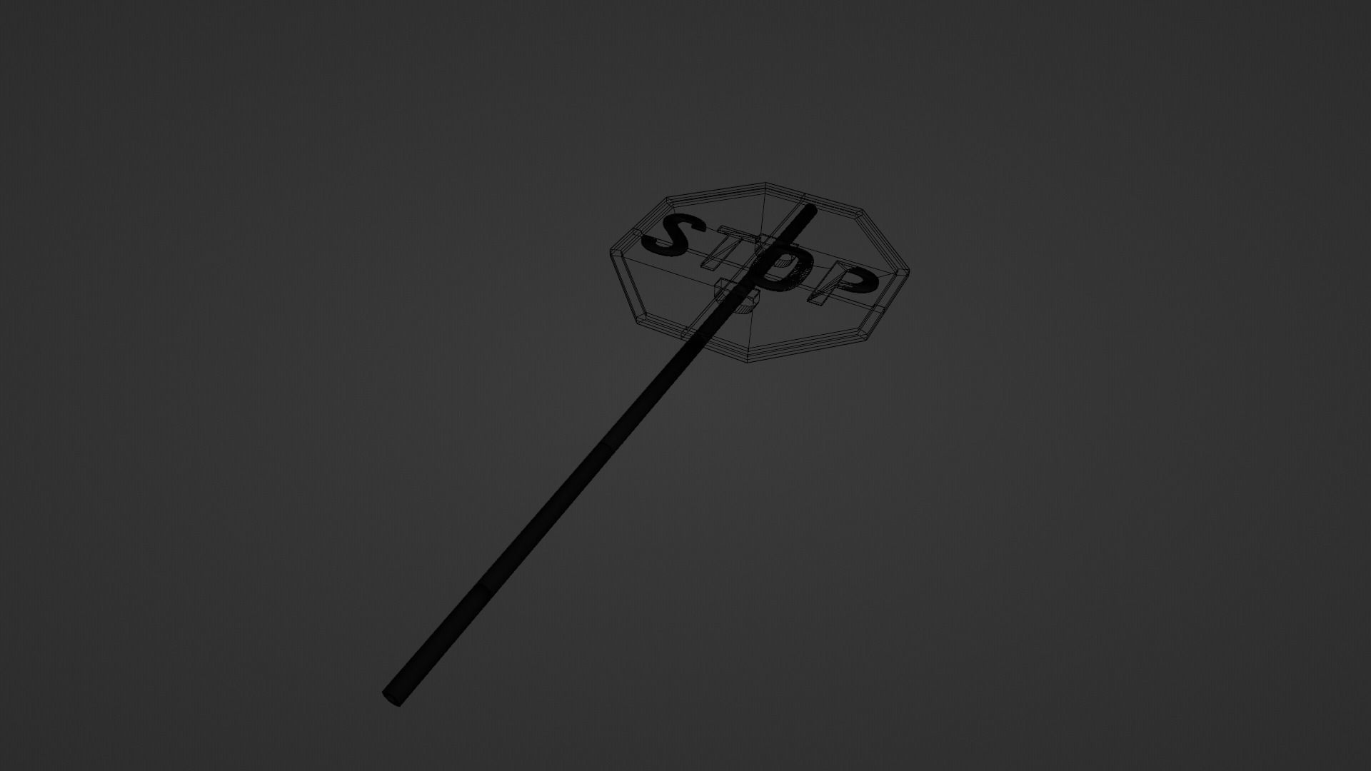 Lethal Company Life Sized Stop Sign Prop 3D print model_4