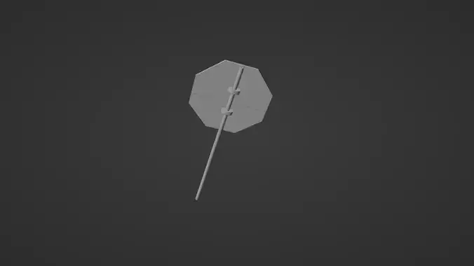 Lethal Company Life Sized Stop Sign Prop 3D print model