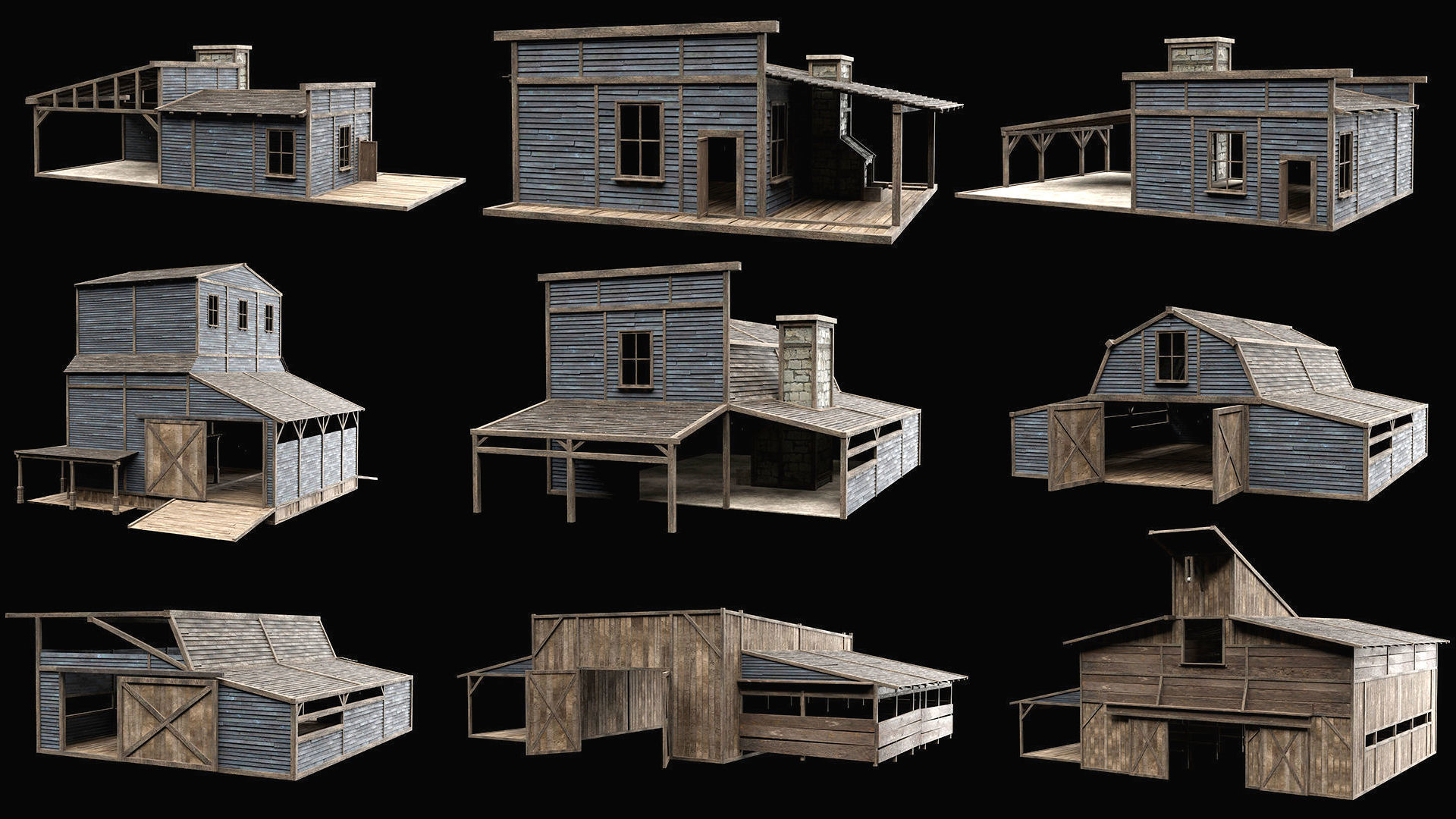 WILD WEST GREATEST WESTERN COWBOY AMERICA CITY AAA BUILDER 3D Model Collection_5