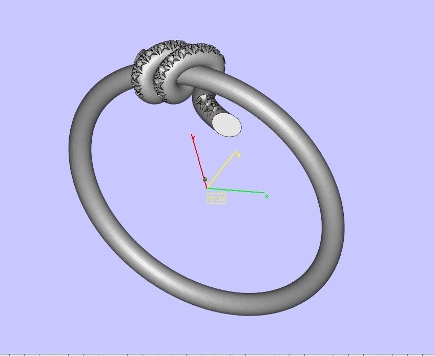 Tiffany Knot Diamond Ring Low-poly 3D model_5