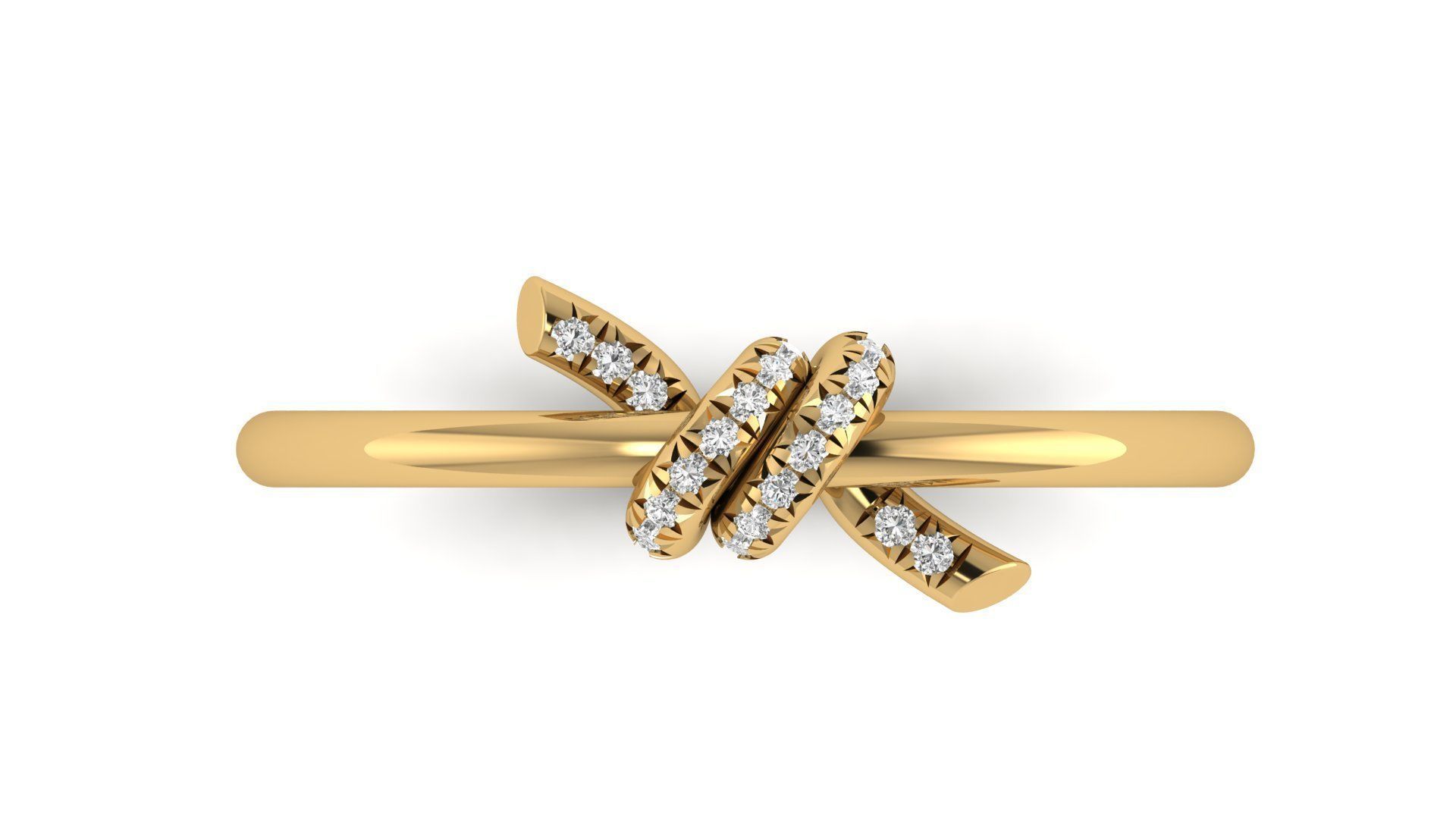 Tiffany Knot Diamond Ring Low-poly 3D model_2