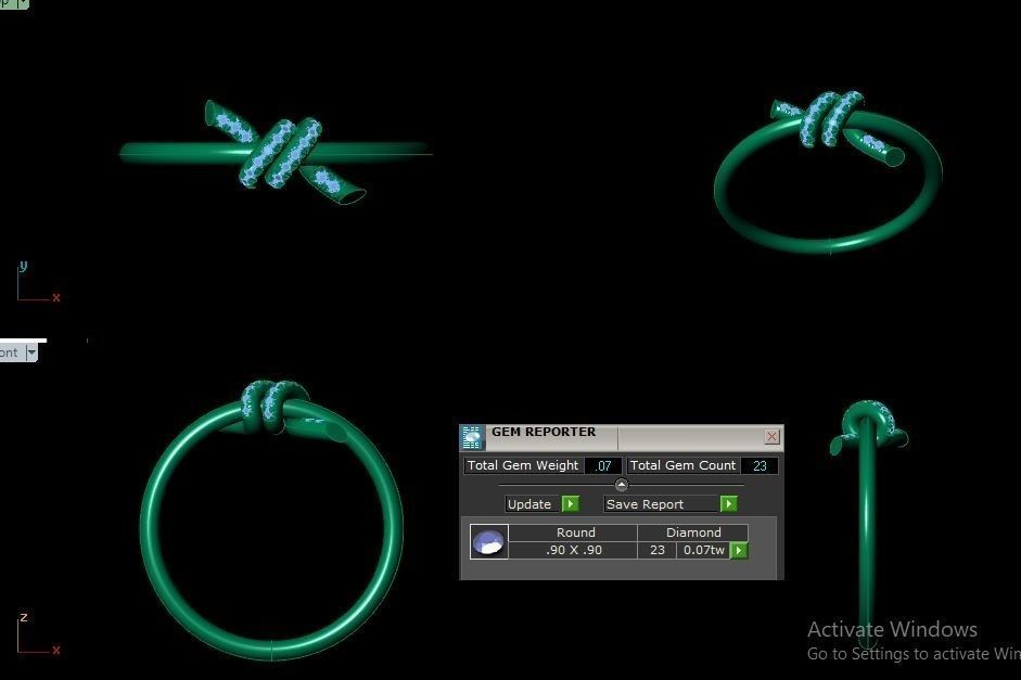 Tiffany Knot Diamond Ring Low-poly 3D model_3