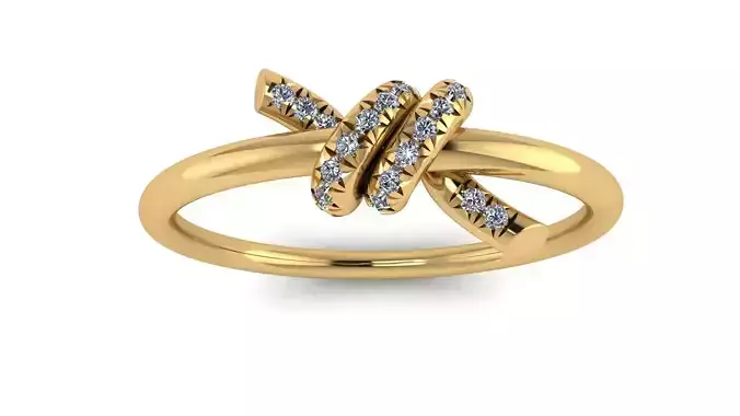 Tiffany Knot Diamond Ring Low-poly 3D model